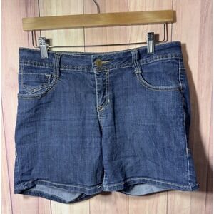 VTG South Pole Jeans Co Shorts Women 9 Blue Denim Embroidered 90's Bedazzled Y2K